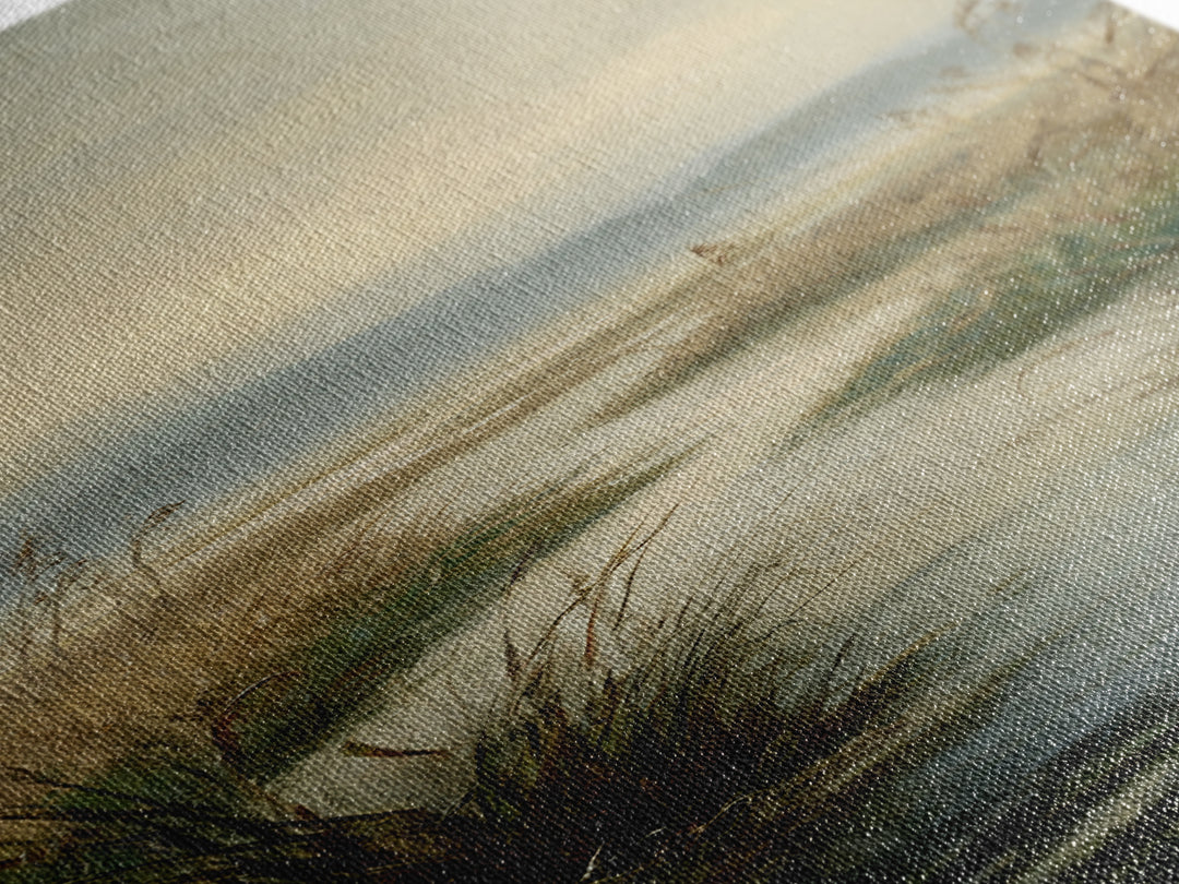 Classic Landscape with Winding River and Atmospheric Canvas Print, Art, Art Commission, Living Room Decor, Fine Art, ART-1x3-63
