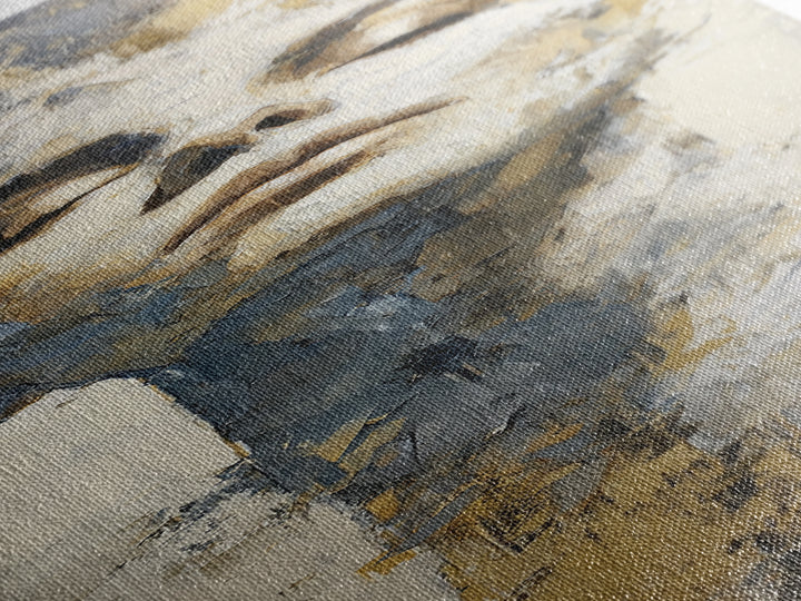 Expressive Portrait with Dramatic Light and Textured Canvas Print, Art, Metal Wall Art, Living Room Decor, Oil Painting, ART-1x3-88