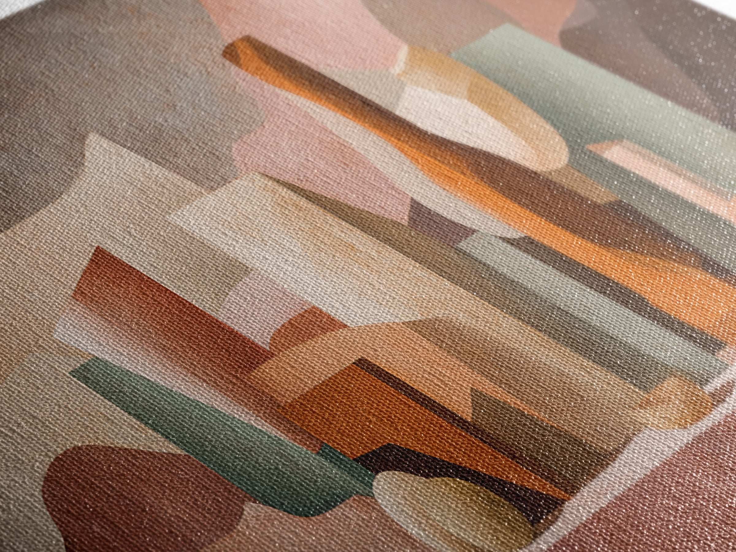 Modern Sculptural Shapes Rendered as Painted Forms Canvas Print, Art, Wall Decor, Living Room Decor, Fine Art, ART-2x1-26