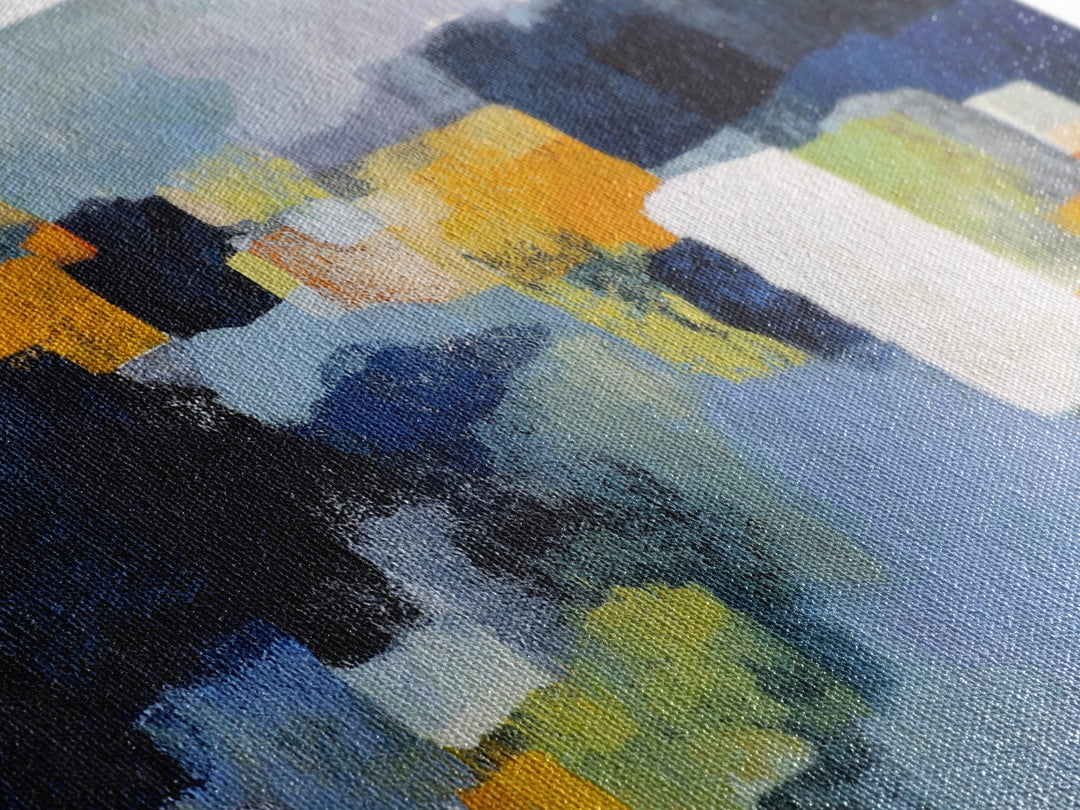 Contemporary Abstract with Layered Pigments and Energetic Canvas Print, Art, Minimalist Decor, Living Room Decor, Fine Art, ART-2x1-70