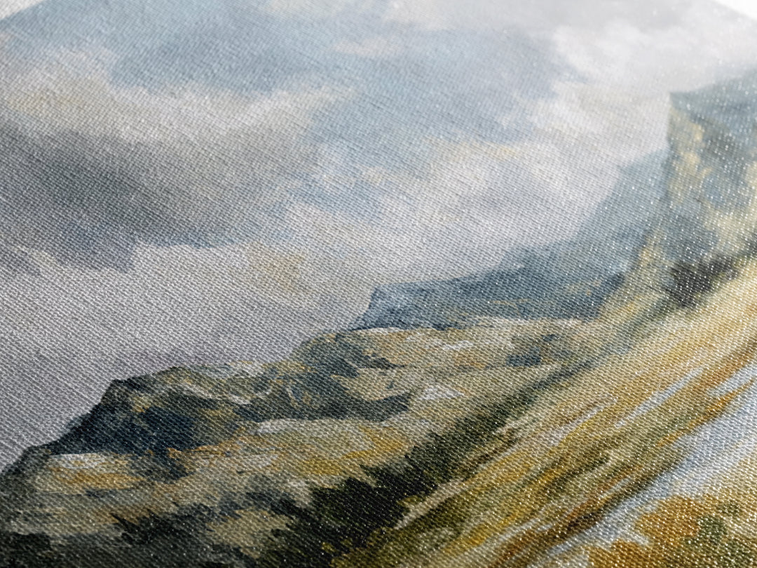 Quiet Mountain Scene Framed Canvas Print, Art, Art Print, Living Room Decor, Fine Art, Canvas Wall Art, Abstract Art, ART-2x1-85