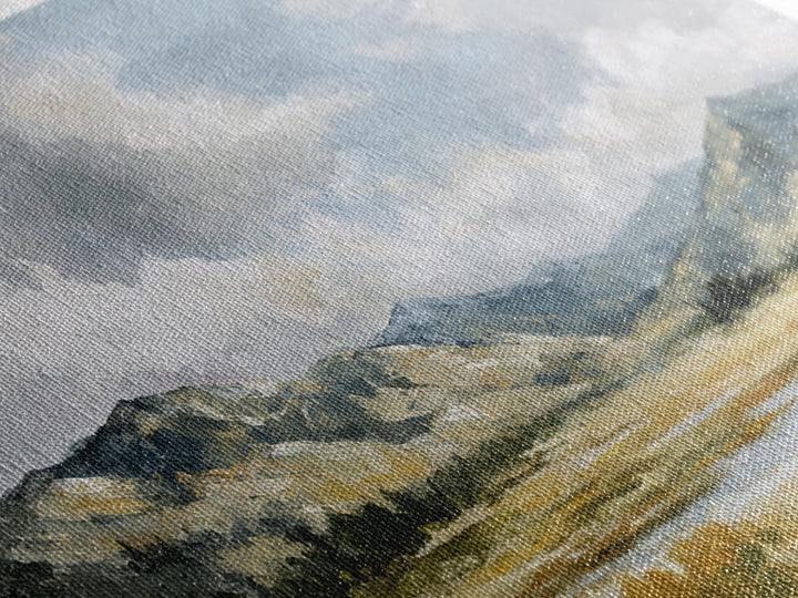 Quiet Mountain Scene Framed Canvas Print, Art, Art Print, Living Room Decor, Fine Art, Canvas Wall Art, Abstract Art, ART-2x1-85