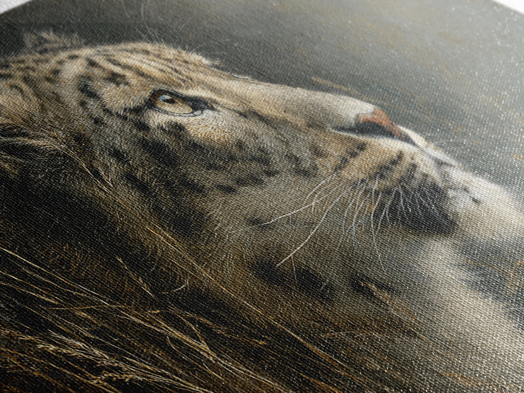 Elegant Animal Portrait Framed Canvas Print, Art, Textured Painting, Living Room Decor, Fine Art, Digital Wall Art, ART-2x1-86