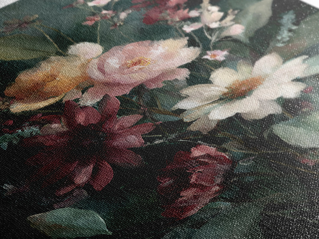 Painterly Meadow with Loose Impressionist Flowers Canvas Print, Art, Boho Wall Art, Living Room Decor, Fine Art, ART-2x3-23