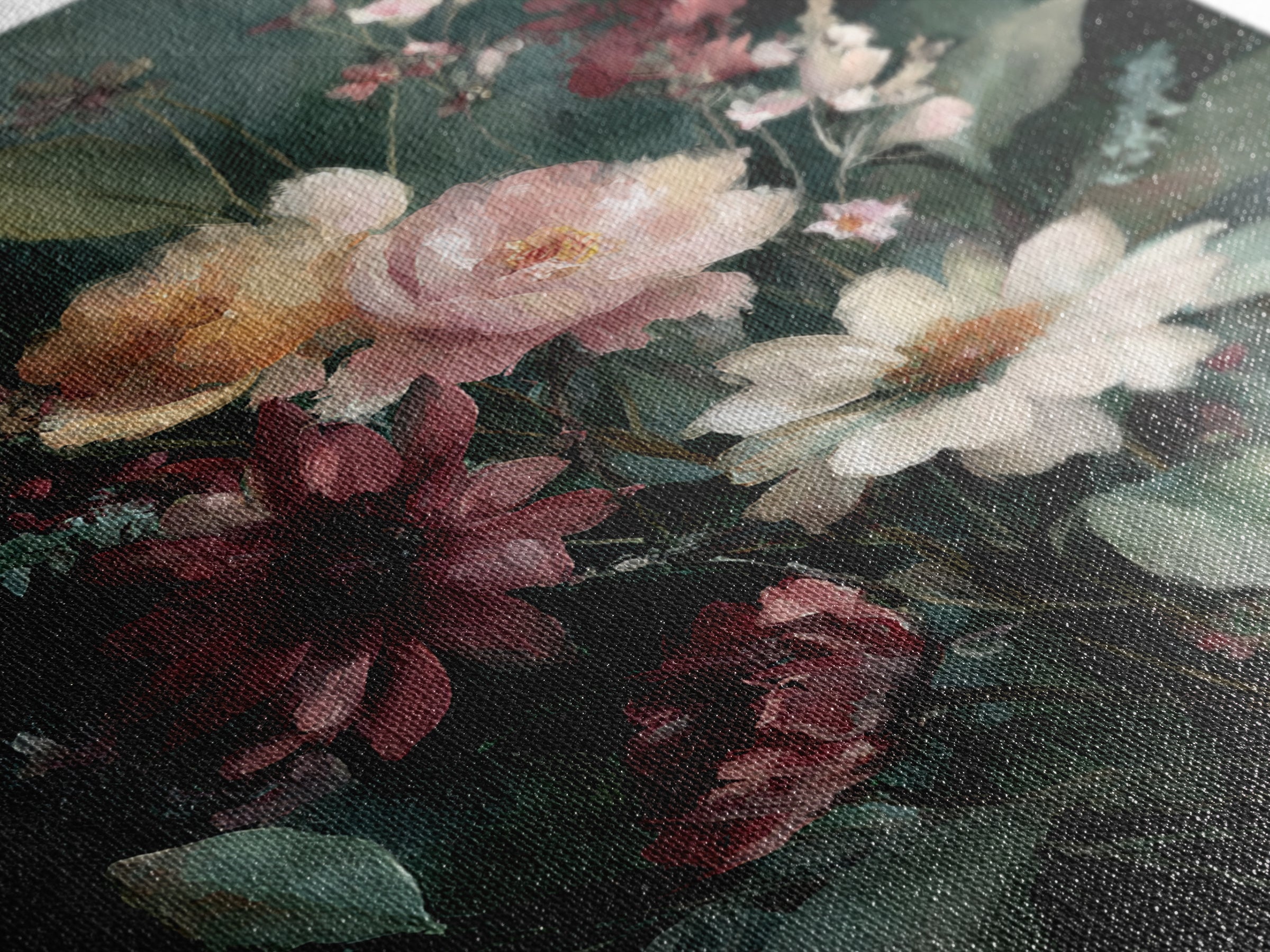 Painterly Meadow with Loose Impressionist Flowers Canvas Print, Art, Boho Wall Art, Living Room Decor, Fine Art, ART-2x3-23