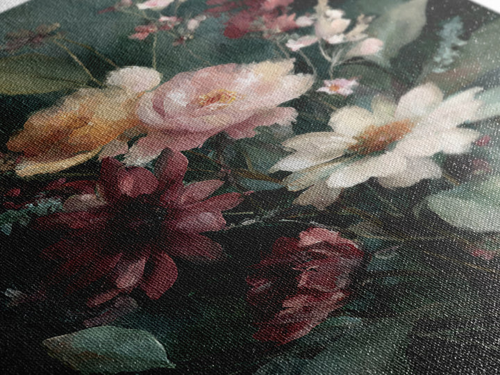 Painterly Meadow with Loose Impressionist Flowers Canvas Print, Art, Boho Wall Art, Living Room Decor, Fine Art, ART-2x3-23