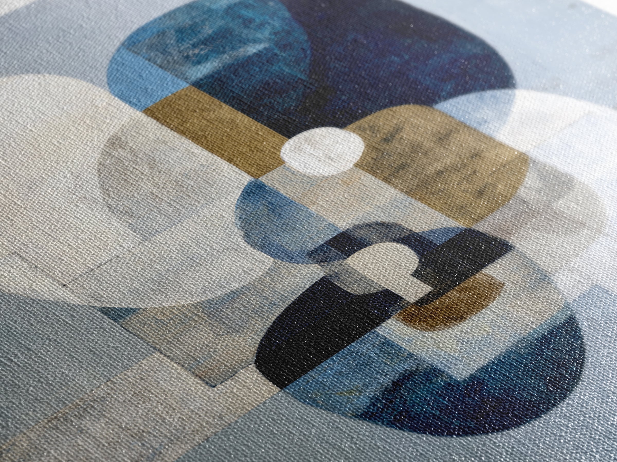 Modern Sculptural Shapes Rendered as Painted Forms Canvas Print, Art, Wall Art, Living Room Decor, Fine Art, ART-2x3-62