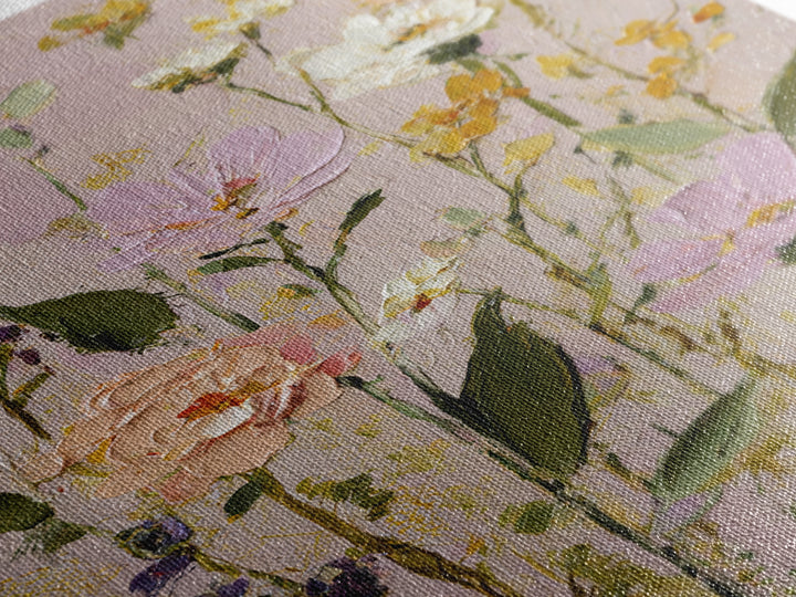 Painterly Meadow with Loose Impressionist Flowers Canvas Print, Art, Luxury Decor, Living Room Decor, Oil Painting, ART-2x3-71