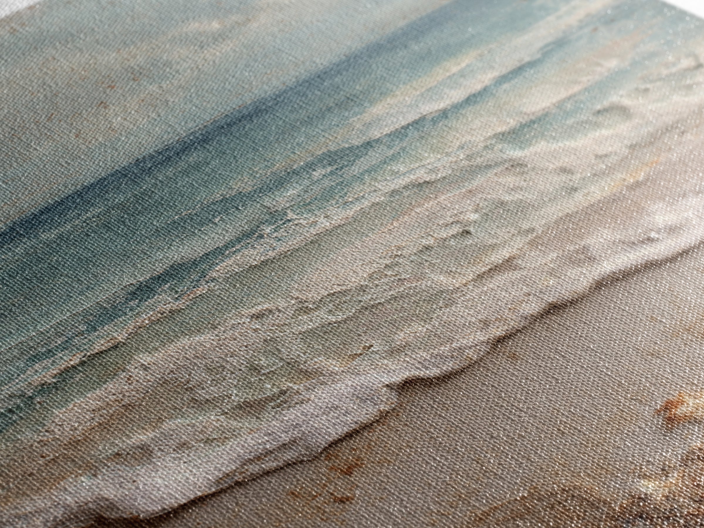 Dramatic Seascape with Foam and Storm Clouds Framed Canvas Print, Art, Art Deco, Living Room Decor, Oil Painting, ART-2x3-8