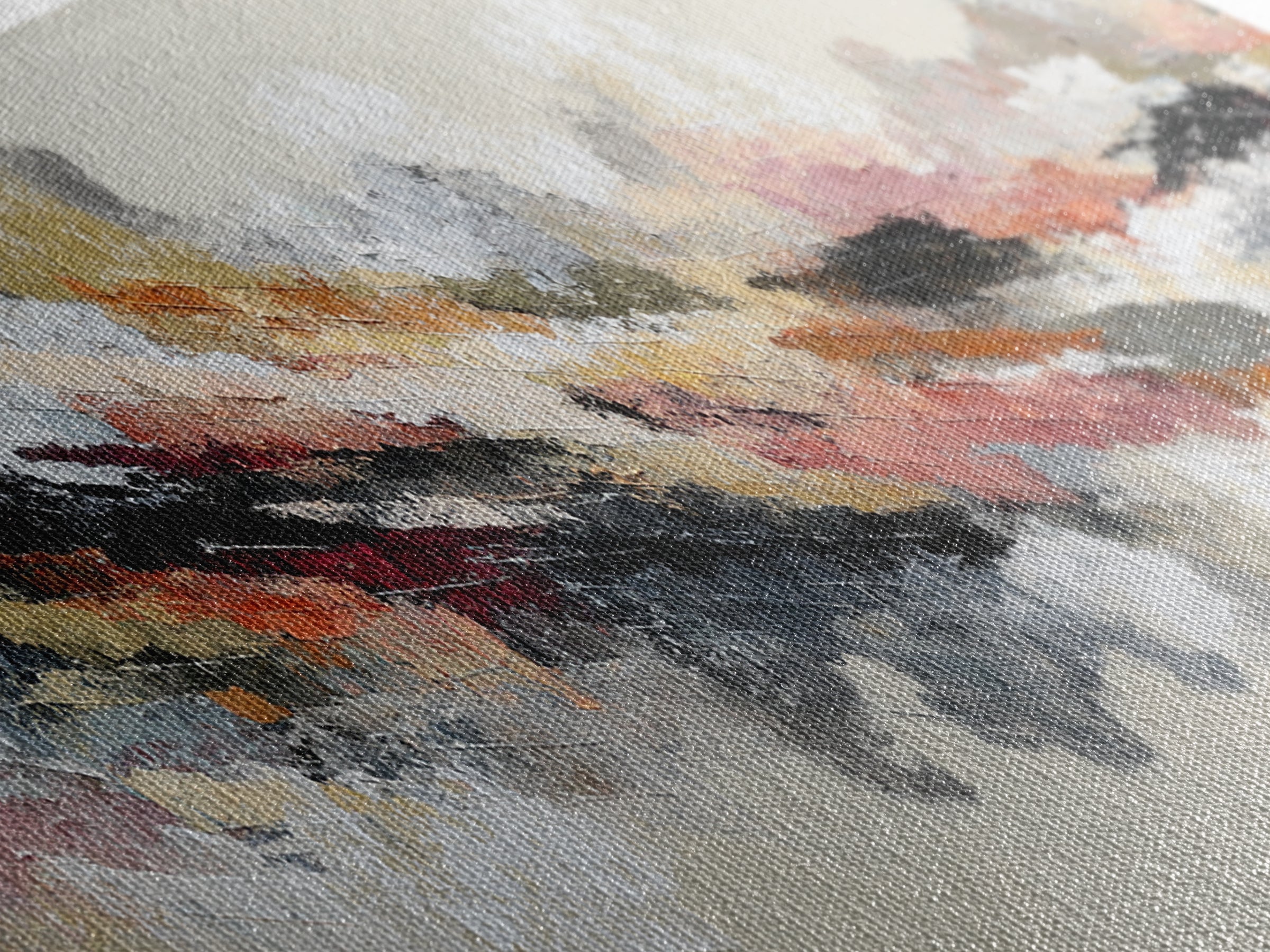 Contemporary Abstract with Layered Pigments and Energetic Canvas Print, Art, Digital Art, Living Room Decor, ART-3x1-18