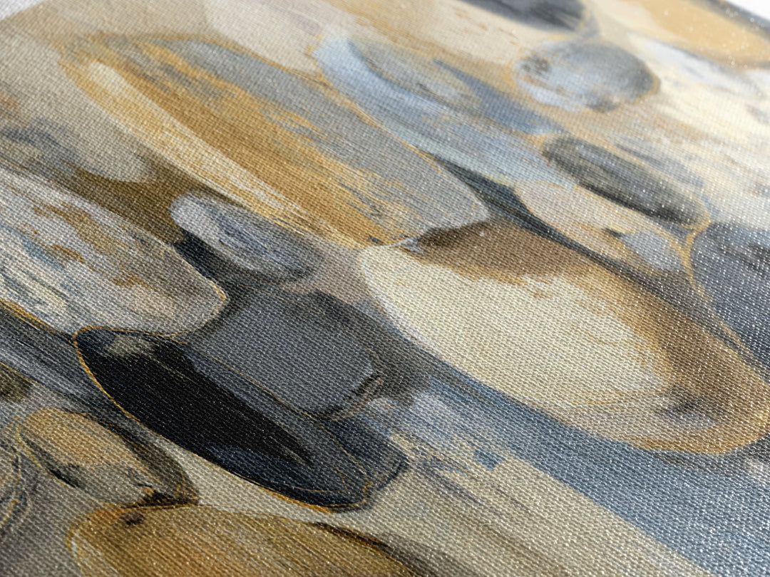 Modern Sculptural Shapes Rendered as Painted Forms Canvas Print, Art, Wall Decor, Living Room Decor, Fine Art, ART-3x1-22