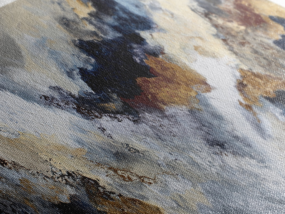 Textured Neutral Abstraction Canvas Print, Art, Art Commission, Living Room Decor, Fine Art, Black Art, Framed Art, ART-3x1-29