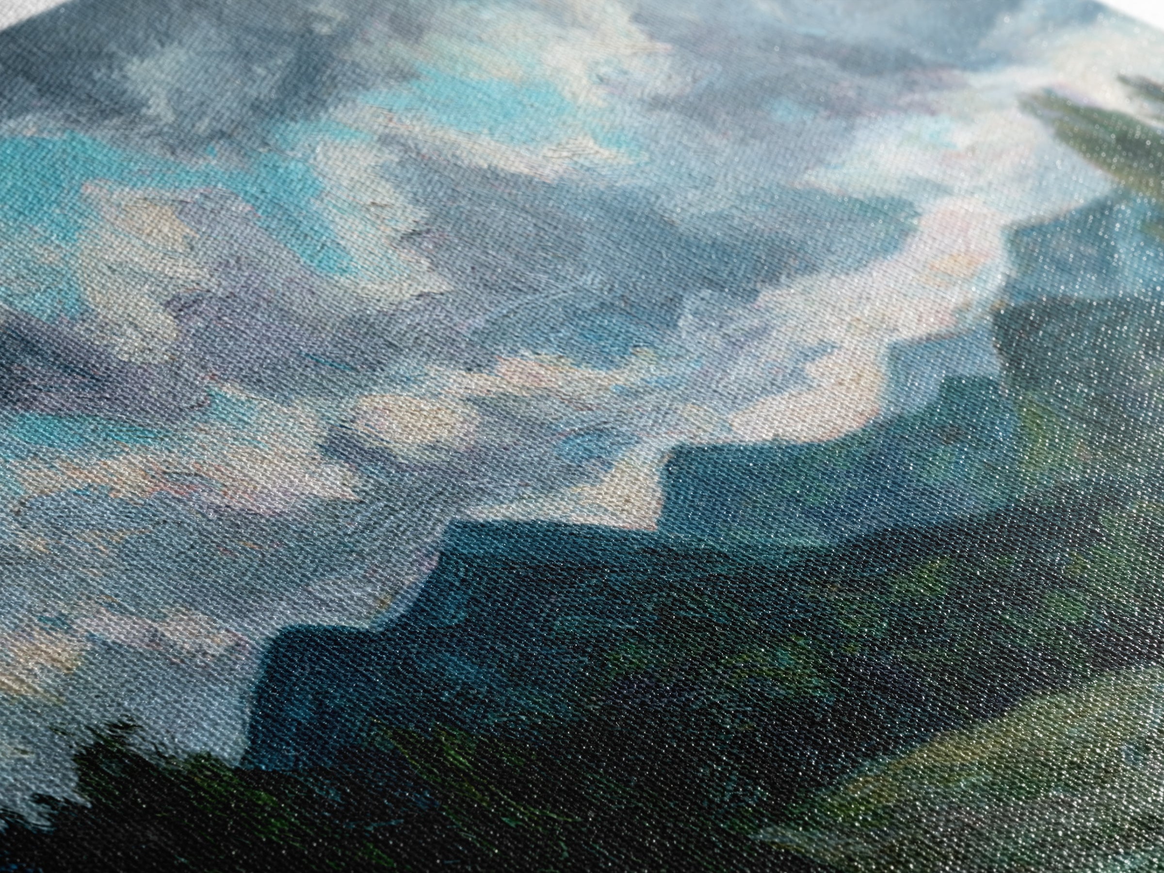 Quiet Mountain Scene Canvas Print, Art, Digital Wall Art, Living Room Decor, Oil Painting, Framed Art, Wood Wall Art, ART-3x1-33