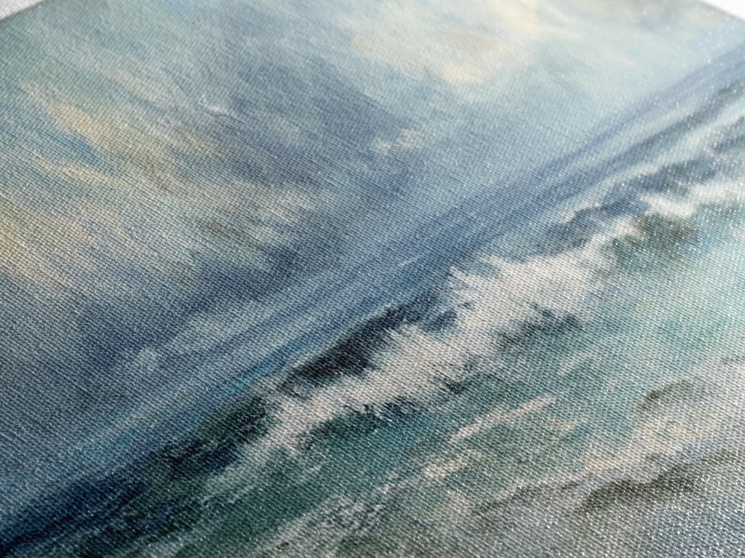 Dramatic Seascape with Foam and Storm Clouds Canvas Print, Art, Horizontal Wall Art, Living Room Decor, Fine Art, ART-3x1-40