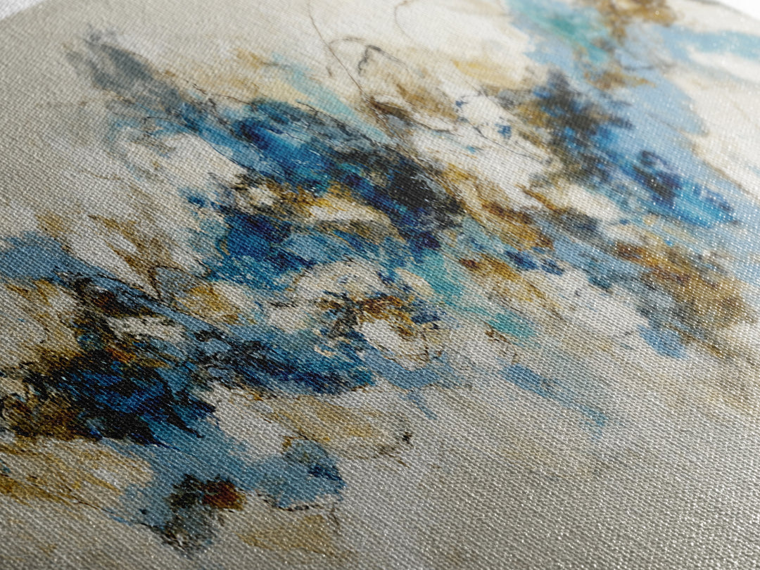 Abstract Water Forms Framed Canvas Print, Art, Textured Painting, Living Room Decor, Abstract Art, Digital Wall Art, ART-3x1-59