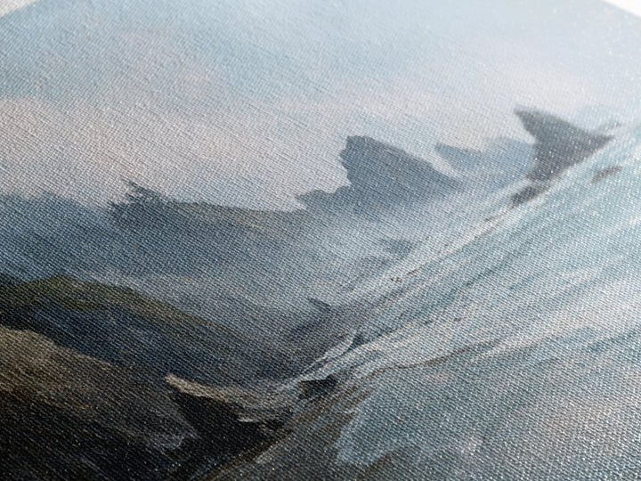 Dramatic Seascape with Foam and Storm Clouds Framed Canvas Print, Art, Living Room Decor, Fine Art, Art Nouveau, ART-3x2-28
