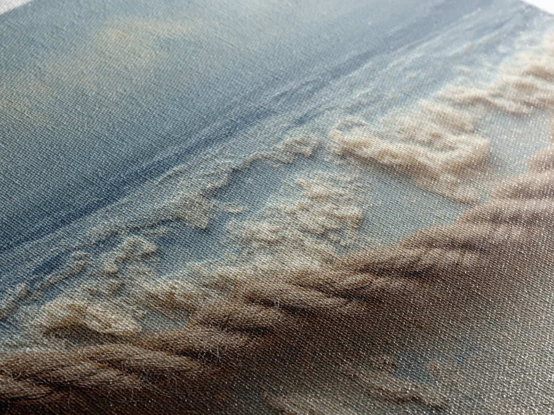 Dramatic Seascape with Foam and Storm Clouds Canvas Print, Art, Room Decor, Living Room Decor, Oil Painting, ART-3x2-4