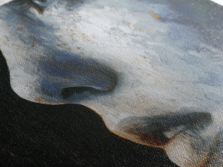 Expressive Portrait with Dramatic Light and Textured Canvas Print, Art, Textured Wall Art, Living Room Decor, Oil Painting, ART-3x2-56