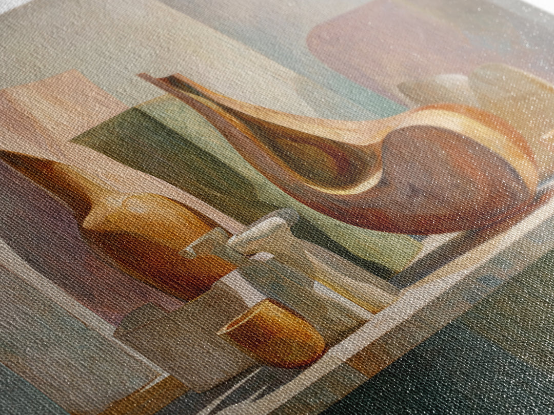 Modern Sculptural Shapes Rendered as Painted Forms Canvas Print, Art, Art Deco, Living Room Decor, Abstract Art, ART-3x2-58