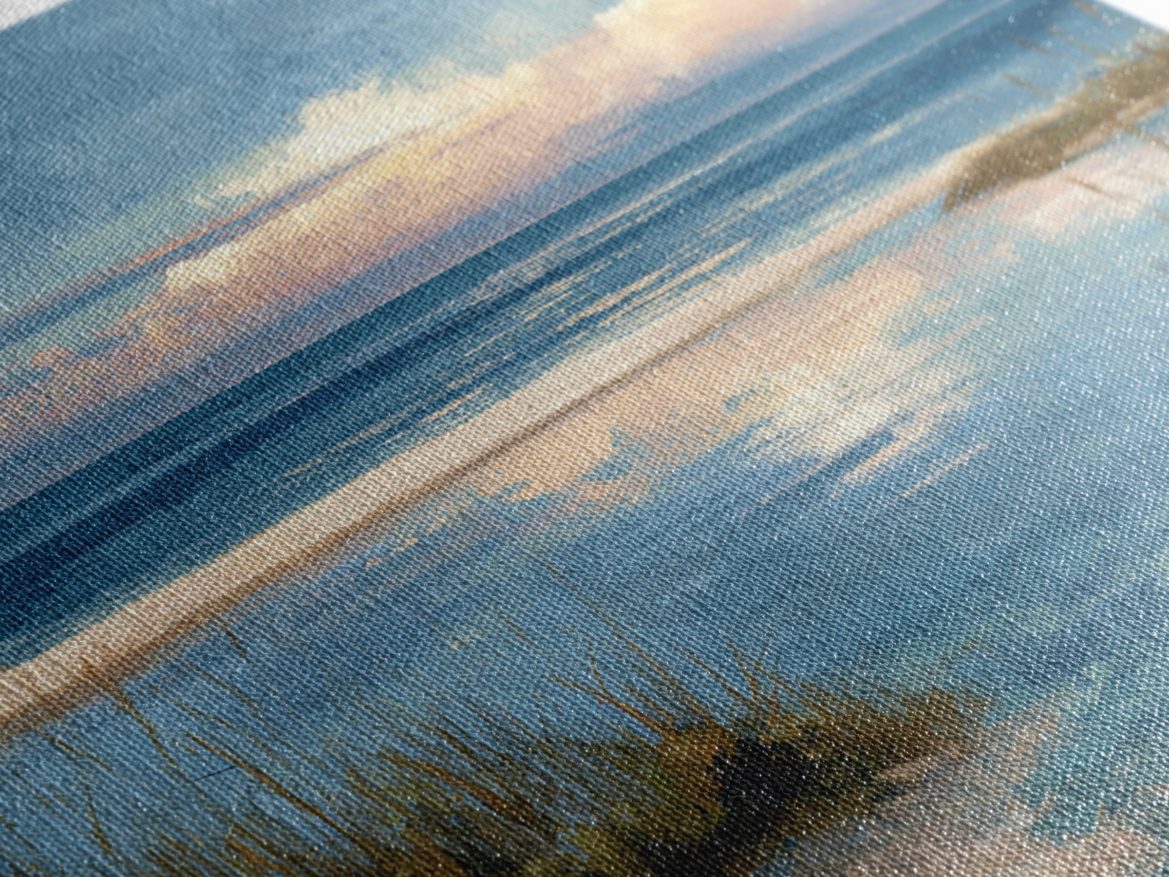 Moody Seascape at Twilight Canvas Print, Above Sofa Art, Living Room Decor, Watercolor Art, Statement 036, Set of Prints, ASA-1x1-36