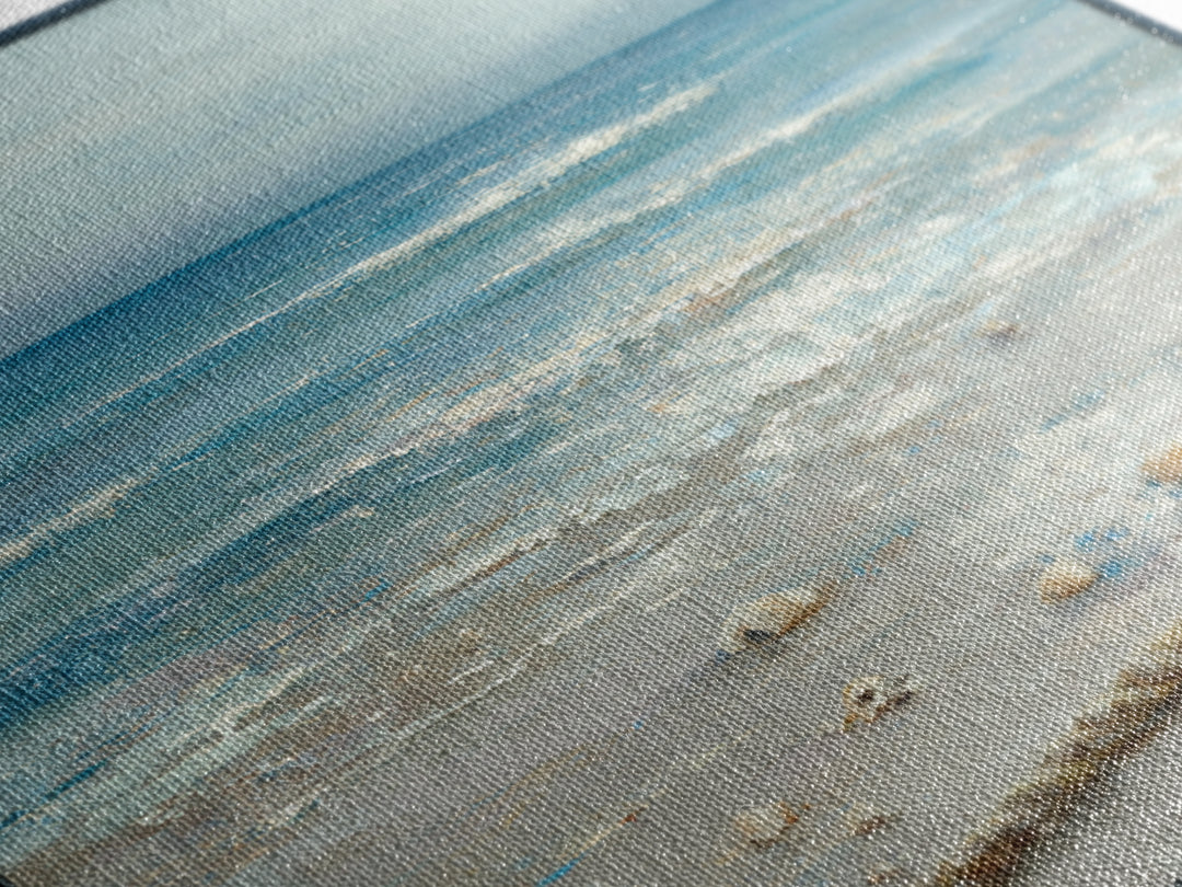 Moody Seascape at Twilight Canvas Print, Above Sofa Art, 3 Piece Wall Art, Living Room Decor, Statement, Neutral Decor, ASA-1x1-60