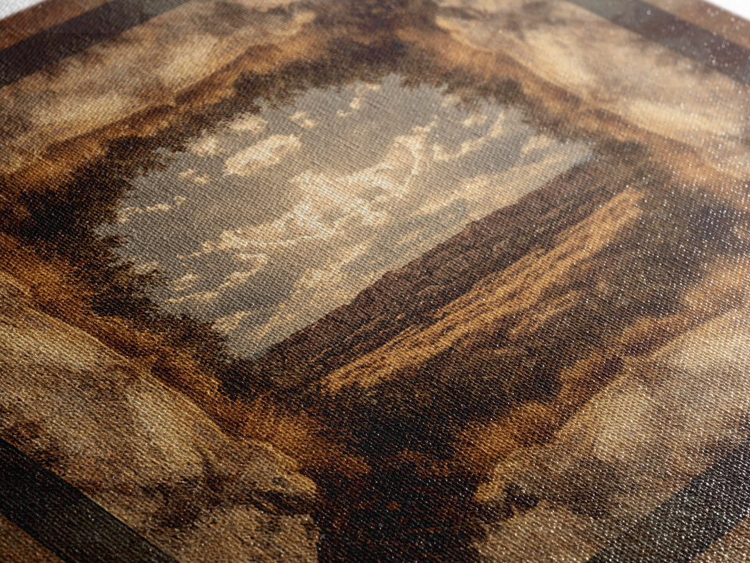 Desert Mesa Panorama Canvas Print, Above Sofa Art, Bauhaus Print, Living Room Decor, Fine Art, Statement, Textured Painting, ASA-1x1-92