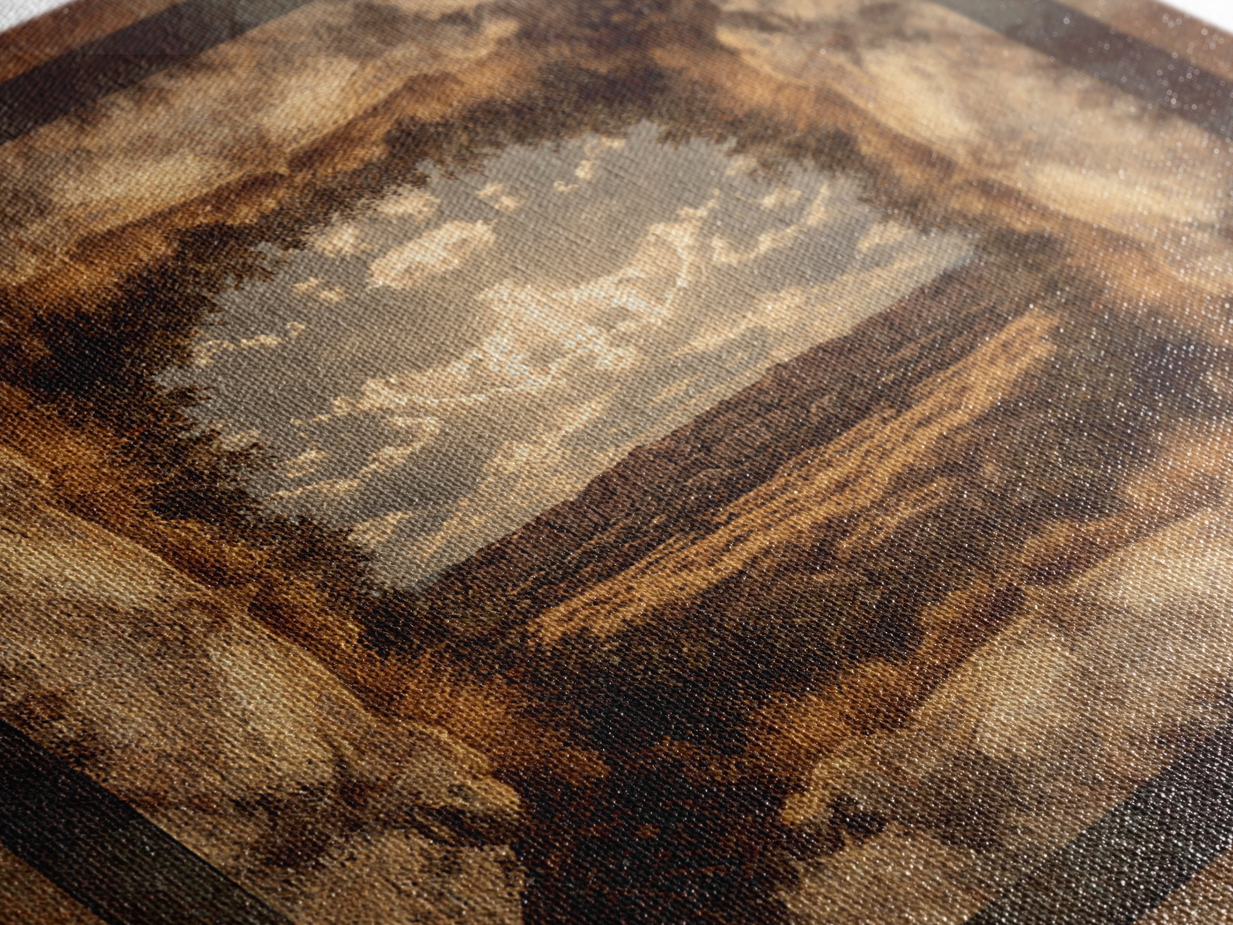 Desert Mesa Panorama Canvas Print, Above Sofa Art, Bauhaus Print, Living Room Decor, Fine Art, Statement, Textured Painting, ASA-1x1-92
