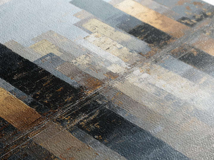 Quiet City Skyline Reduced to Elegant Shapes Canvas Print, Above Sofa Art, Wall Art Print, Living Room Decor, Abstract Art, ASA-1x3-10