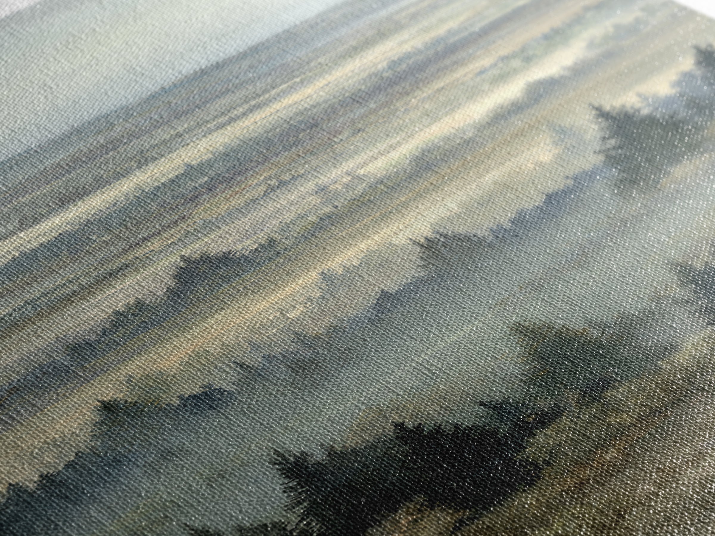 Wide Olive and Beige Meadow Panorama Canvas Print, Above Sofa Art, Canvas Print, Living Room Decor, Oil Painting, Statement, ASA-1x3-22