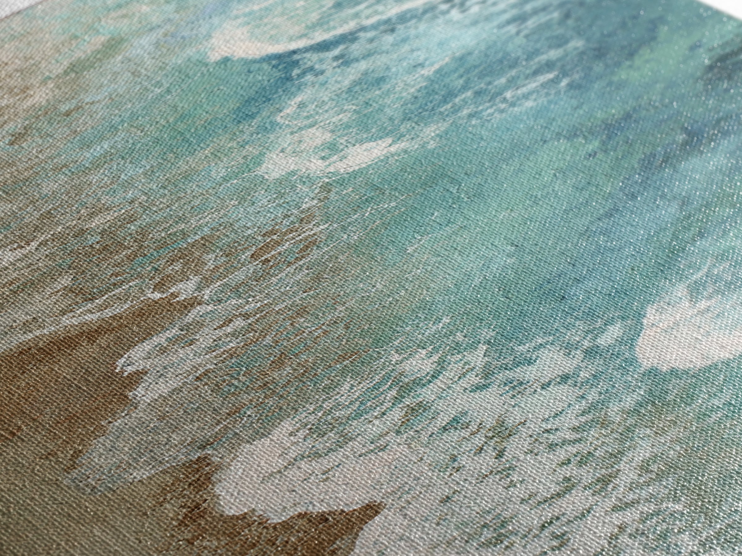 Panoramic Coastal Shoreline from an Aerial View Canvas Print, Above Sofa Art, Farmhouse Decor, Living Room Decor, Statement, ASA-1x3-63