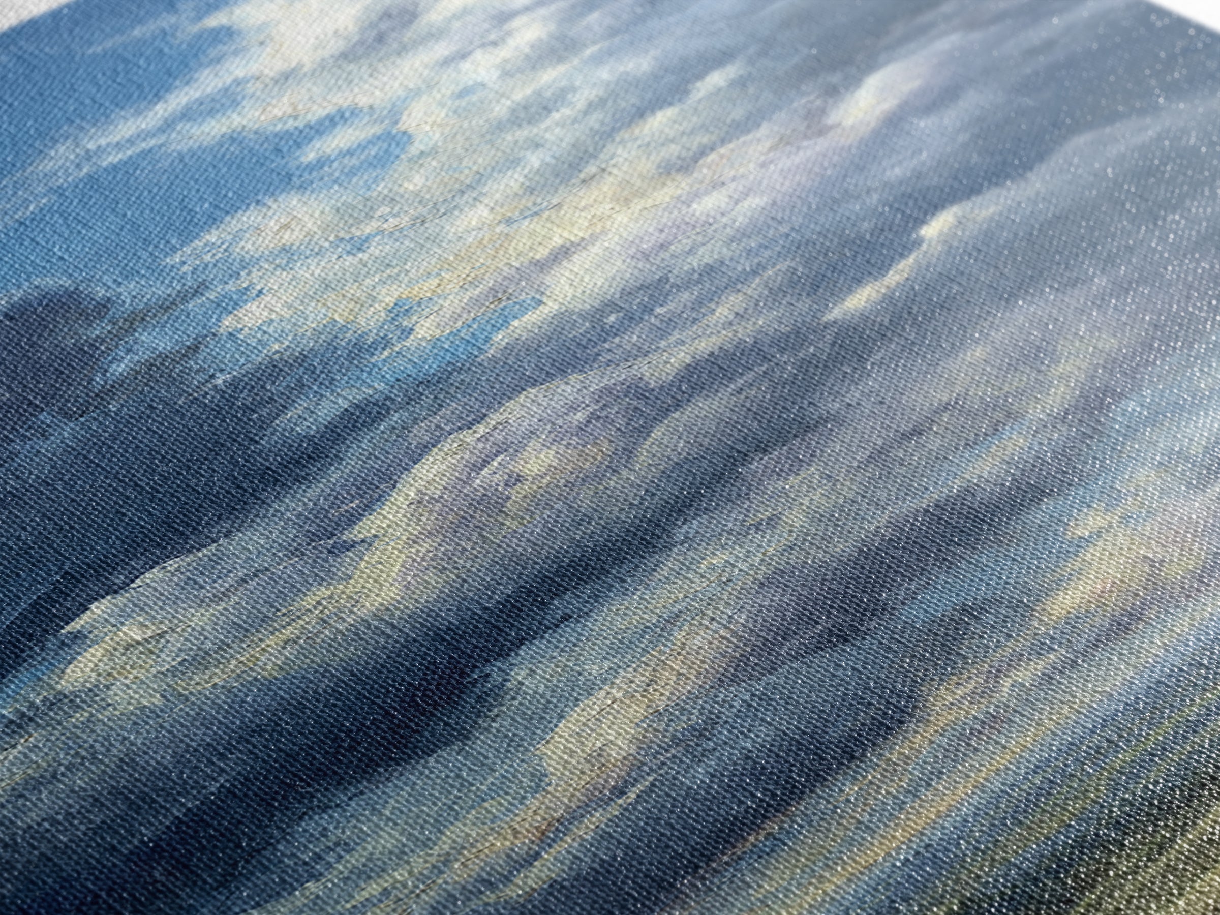 Dramatic Cloudscape over a Distant Valley Canvas Print, Above Sofa Art, Fine Art Print, Living Room Decor, Fine Art, Statement, ASA-1x3-65