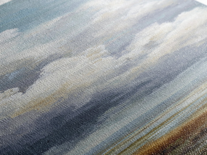 Dramatic Cloudscape over a Distant Valley Canvas Print, Above Sofa Art, Horizontal Wall Art, Living Room Decor, Statement, ASA-1x3-89