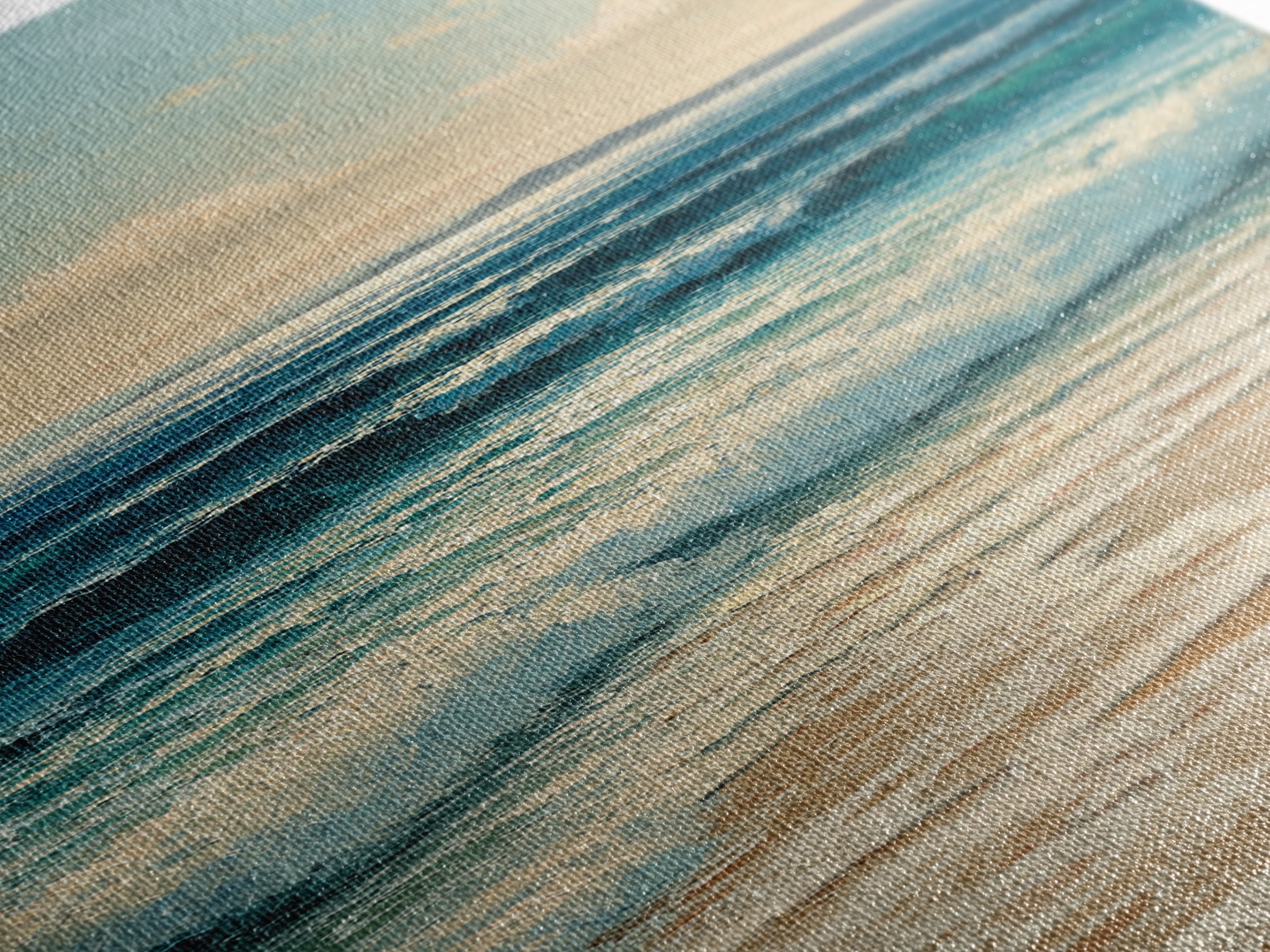 Moody Seascape at Twilight Framed Canvas Print, Above Sofa Art, Living Room Decor, Abstract Art, Statement 396, Set of Prints, ASA-1x3-96