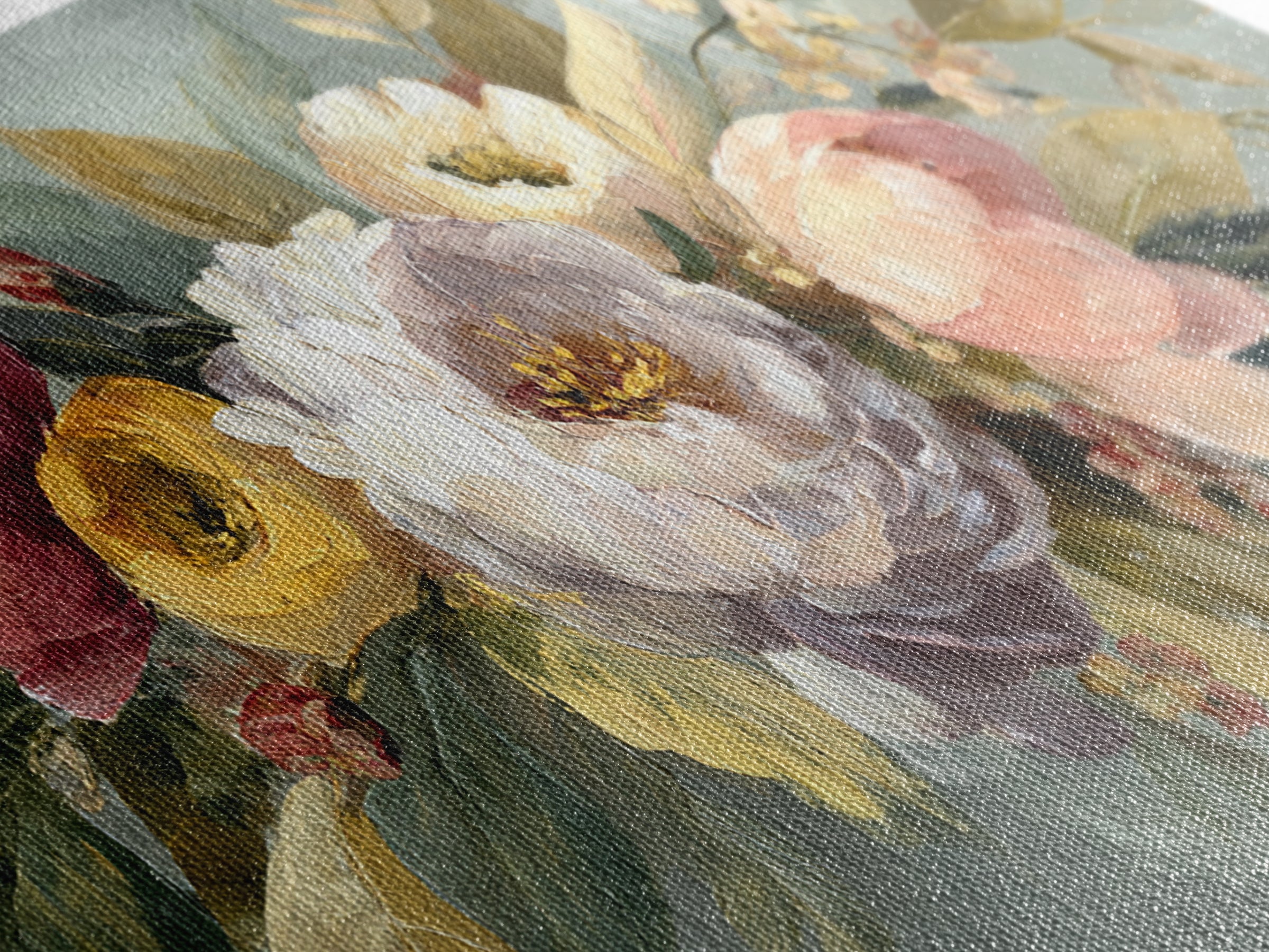 Large Expressive Floral Bouquet Canvas Print, Above Sofa Art, Neutral Decor, Living Room Decor, Fine Art, Statement, Wall Art, ASA-2x1-2