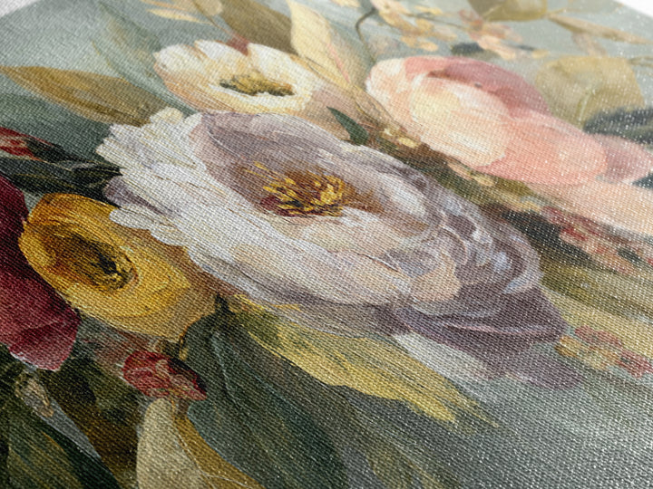 Large Expressive Floral Bouquet Canvas Print, Above Sofa Art, Neutral Decor, Living Room Decor, Fine Art, Statement, Wall Art, ASA-2x1-2