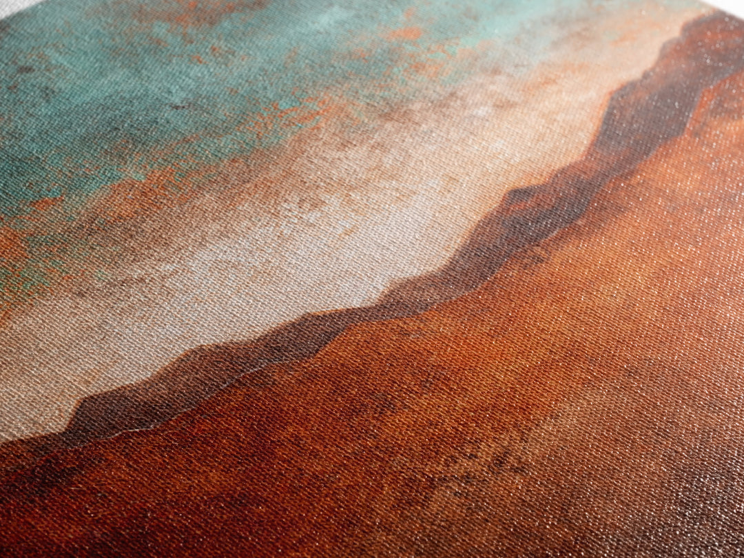 Abstract Canyon Landscape Framed Canvas Print, Above Sofa Art, Living Room Decor, Oil Painting, Statement 103, Set of Prints, ASA-2x1-3
