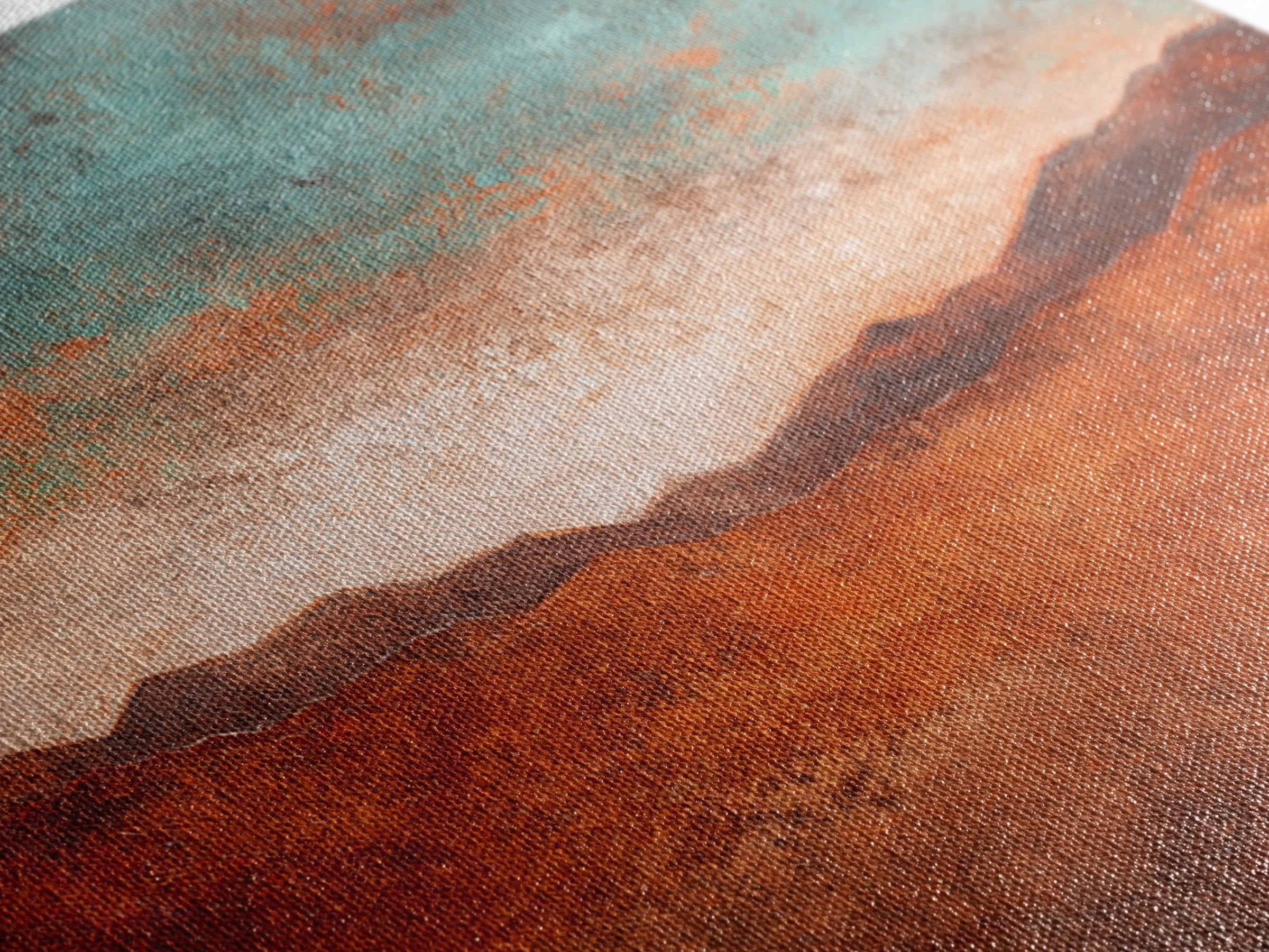 Abstract Canyon Landscape Framed Canvas Print, Above Sofa Art, Living Room Decor, Oil Painting, Statement 103, Set of Prints, ASA-2x1-3
