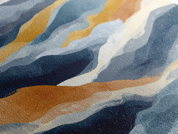Bold Navy and Ivory Abstract Brushwork Canvas Print, Above Sofa Art, Botanical Wall Art, Living Room Decor, Statement, ASA-2x1-38