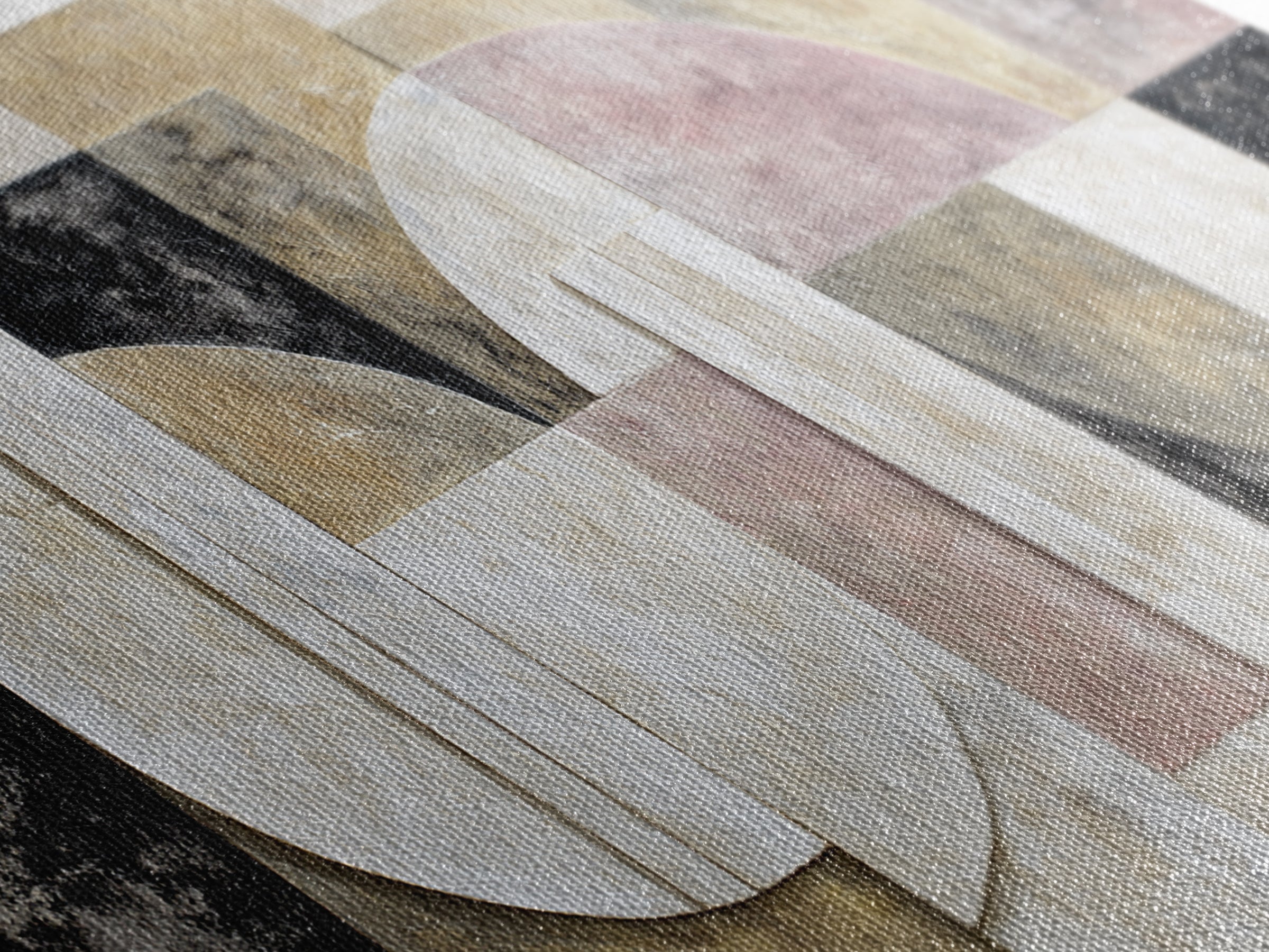 Luxury Monochrome Stone Composition Canvas Print, Above Sofa Art, Home Decor, Living Room Decor, Oil Painting, Statement, ASA-2x1-39