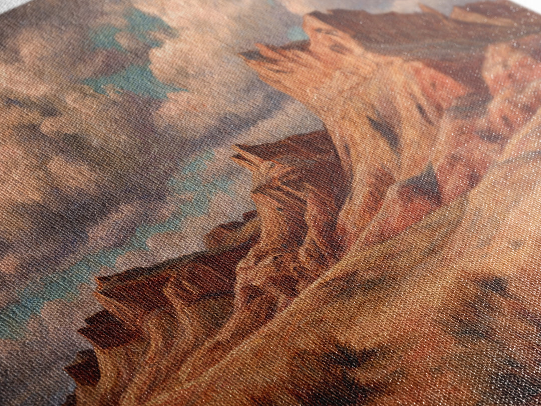 Desert Mesa Panorama Framed Canvas Print, Above Sofa Art, Wall Art, Living Room Decor, Fine Art, Statement, Horizontal Wall Art, ASA-2x1-40