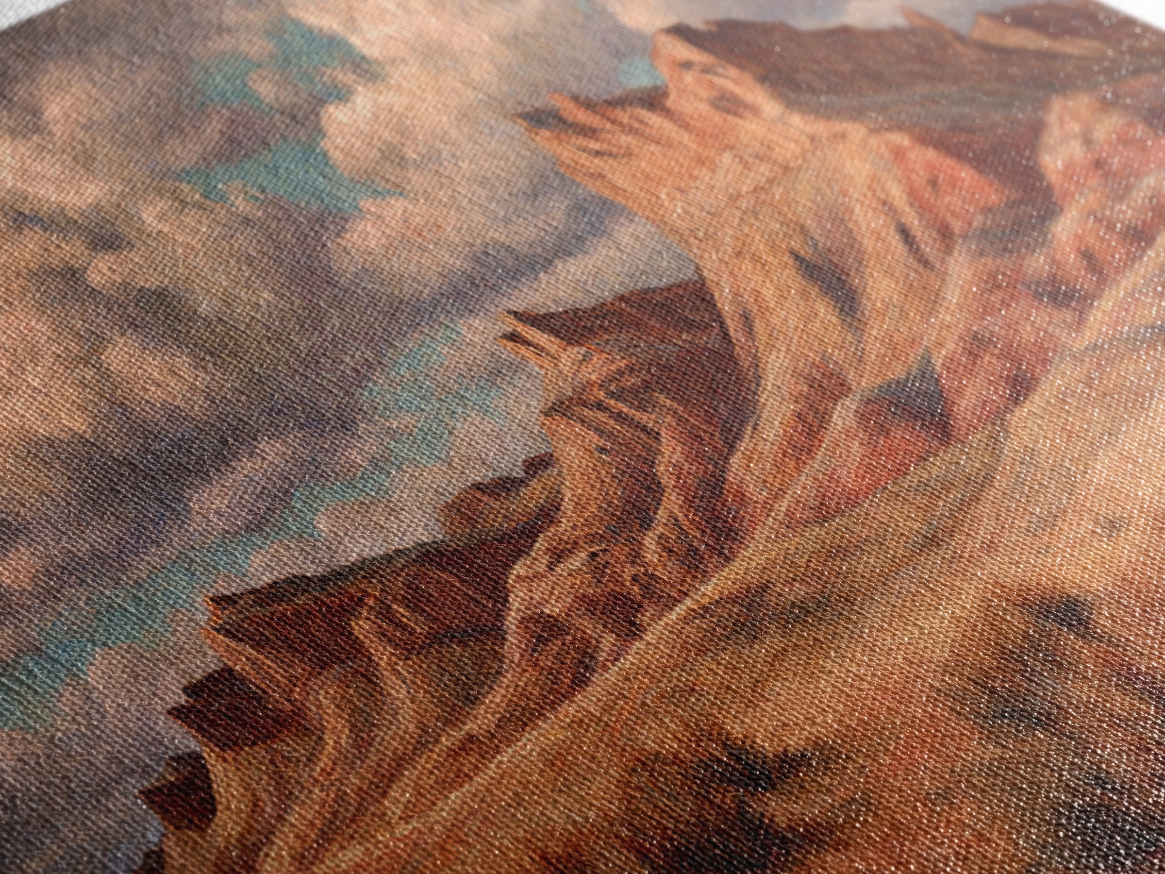 Desert Mesa Panorama Framed Canvas Print, Above Sofa Art, Wall Art, Living Room Decor, Fine Art, Statement, Horizontal Wall Art, ASA-2x1-40