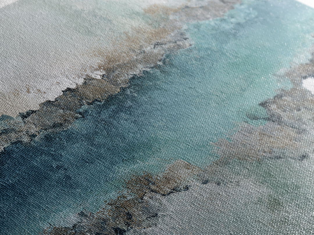 Panoramic Coastal Shoreline from an Aerial View Canvas Print, Above Sofa Art, Living Room Decor, Fine Art, Statement, ASA-2x1-47