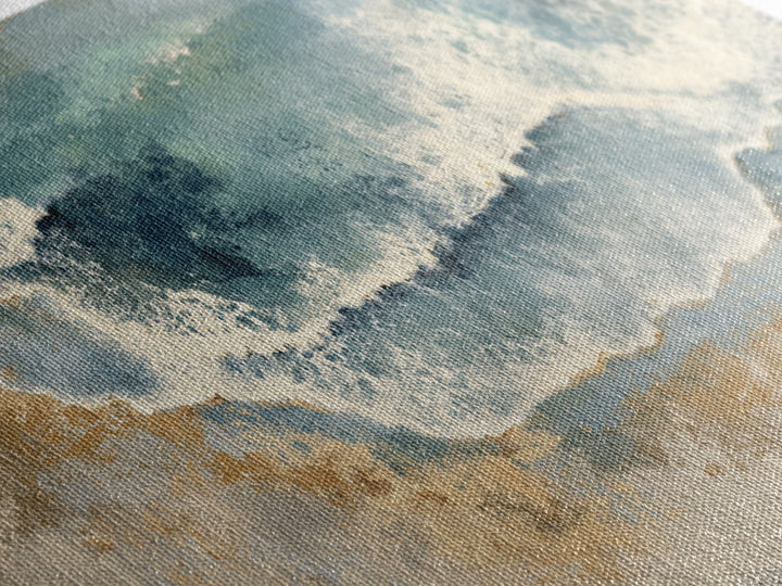 Panoramic Coastal Shoreline from an Aerial View Canvas Print, Above Sofa Art, 3 Piece Wall Art, Living Room Decor, Statement, ASA-2x1-71
