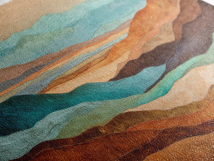 Abstract Canyon Landscape Framed Canvas Print, Above Sofa Art, Neutral Decor, Living Room Decor, Fine Art, Statement, ASA-2x1-75