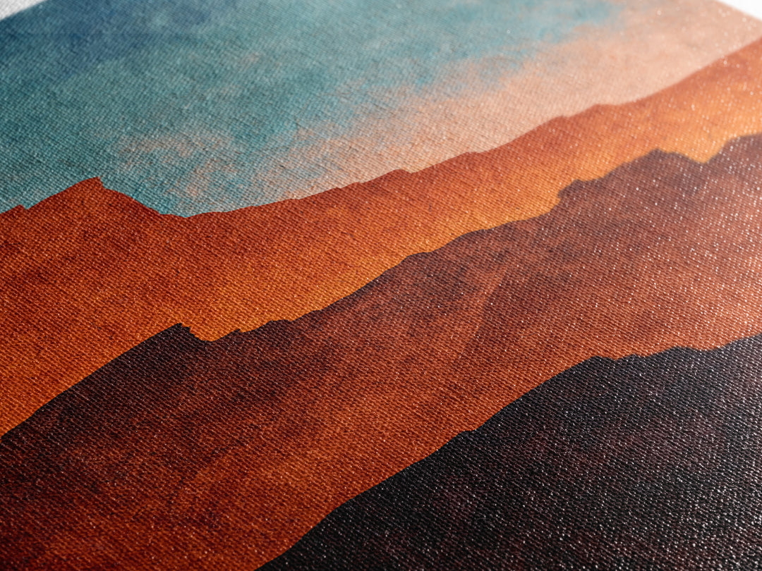 Desert Mesa Panorama Framed Canvas Print, Above Sofa Art, Minimalist Wall Art, Living Room Decor, Fine Art, Statement, ASA-2x3-100