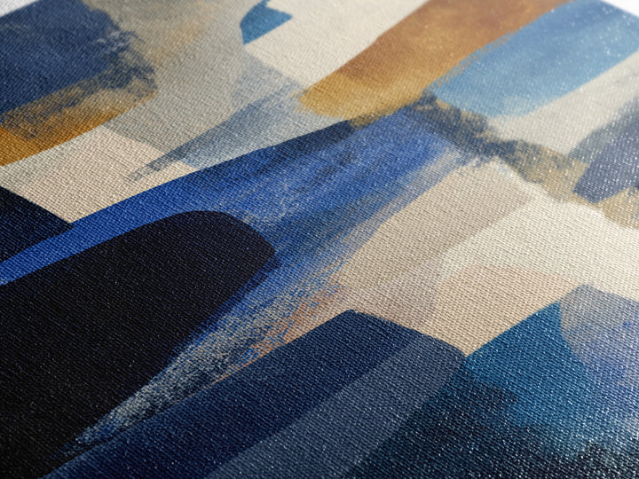Bold Navy and Ivory Abstract Brushwork Framed Canvas Print, Above Sofa Art, Gallery Decor, Living Room Decor, Statement, ASA-2x3-26