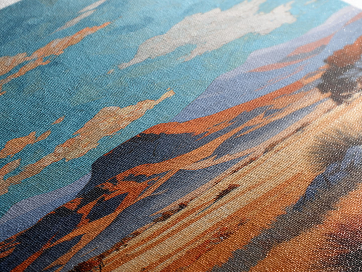 Desert Mesa Panorama Framed Canvas Print, Above Sofa Art, Framed Wall Art, Living Room Decor, Oil Painting, Statement, ASA-2x3-28