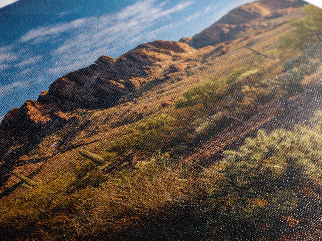 Desert Mesa Panorama Framed Canvas Print, Above Sofa Art, Bauhaus Print, Living Room Decor, Fine Art, Statement, ASA-2x3-52