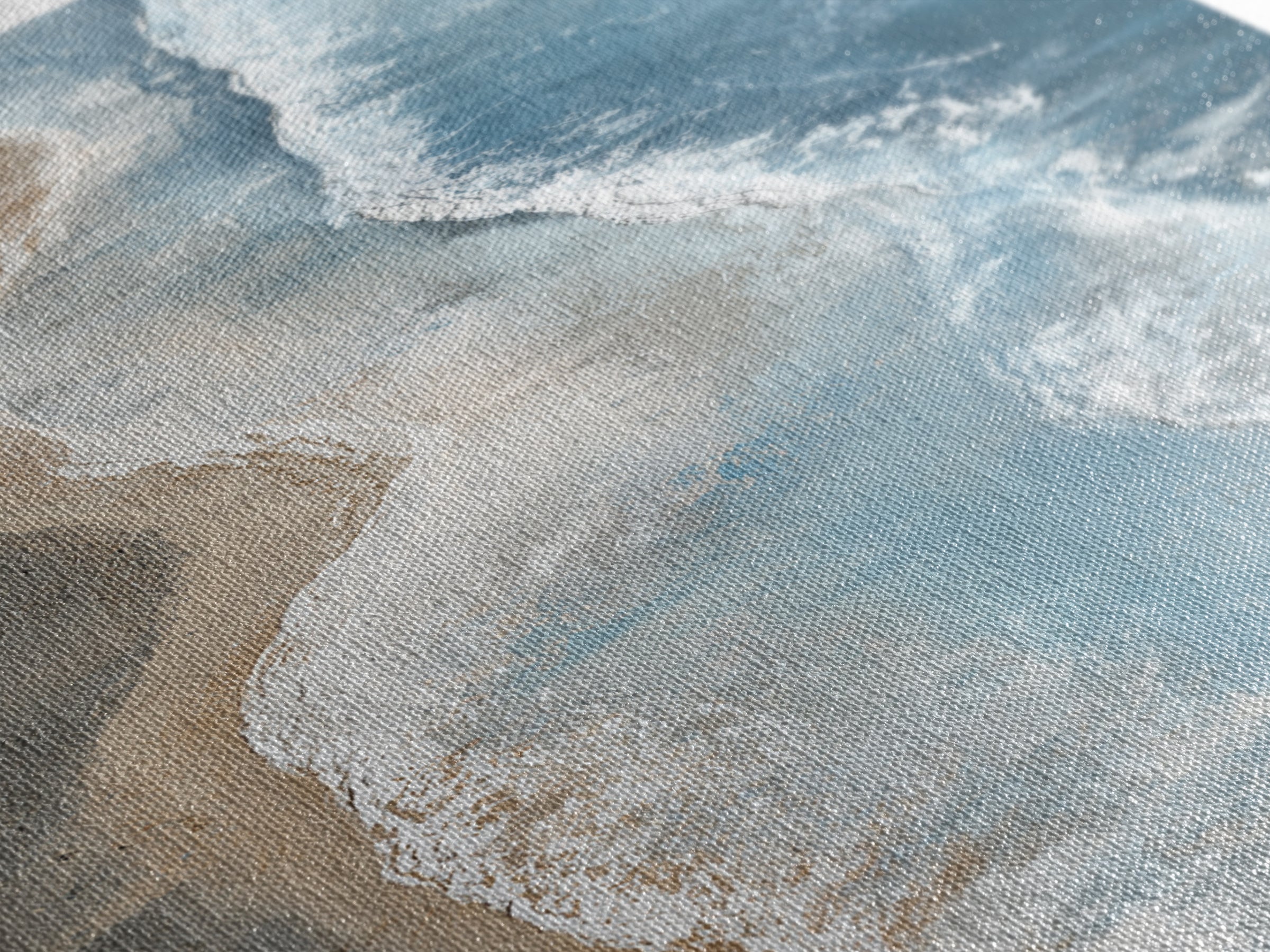 Panoramic Coastal Shoreline from an Aerial View Canvas Print, Above Sofa Art, Mid Century Modern, Living Room Decor, Statement, ASA-2x3-83
