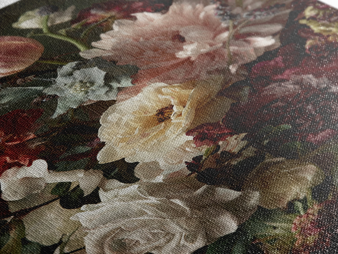 Large Expressive Floral Bouquet Canvas Print, Above Sofa Art, Wall Art, Living Room Decor, Statement, Horizontal Wall Art, ASA-2x3-86